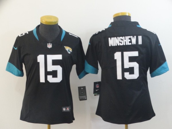 Women Nike Jacksonville Jaguars #15 Gardner Minshew II Black Vapor Untouchable Limited Jersey