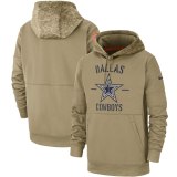 Nike Dallas Cowboys Khaki 2019 Salute to Service Therma Pullover Hoodie