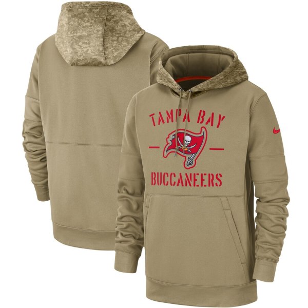 Nike Tampa Bay Buccaneers Khaki 2019 Salute to Service Therma Pullover Hoodie