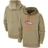 Nike Denver Broncos Khaki 2019 Salute to Service Therma Pullover Hoodie