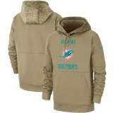 Nike Miami Dolphins Khaki 2019 Salute to Service Therma Pullover Hoodie