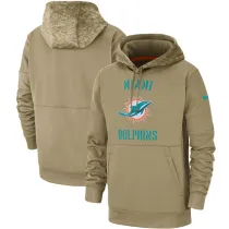Nike Miami Dolphins Khaki 2019 Salute to Service Therma Pullover Hoodie