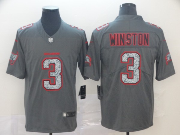 Nike Buccaneers #3 Jameis Winston Gray Static Vapor Untouchable Limited Men Jersey