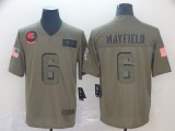 Nike Browns #6 Baker Mayfield 2019 Olive Salute To Service Limited Men Jersey