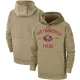  Nike San Francisco 49ers Khaki 2019 Salute to Service Therma Pullover Hoodie