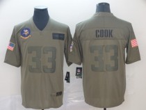 Nike Vikings #33 Cook 2019 Olive Salute To Service Limited Men Jersey