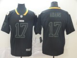 Men's Green Bay Packers #17 Davante Adams Black Lights Out Color Rush NFL Limited Jersey