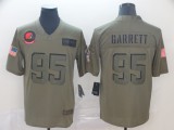 Nike Browns #95 Myles Garrett 2019 Olive Salute to Service Limited Men Jersey