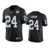 Men's Oakland Raiders #24 Johnathan Abram Black 100th Season With 60 Patch Vapor Limited Jersey