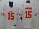 Men's Kansas City Chiefs #15 Patrick Mahomes White 2019 Team Logo Cool Edition Stitched Jersey 