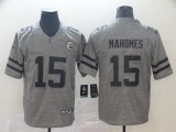 Nike Chiefs #15 Patrick Mahomes Gray Gridiron Vapor Limited Men Jersey