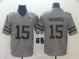 Nike Chiefs #15 Patrick Mahomes Gray Gridiron Vapor Limited Men Jersey