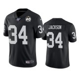 Men's Oakland Raiders #34 Bo Jackson Black 100th Season With 60 Patch Vapor Limited Jewrsey