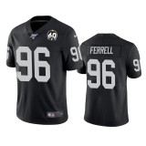 Men's Oakland Raiders #96 Clelin Ferrell Black 100th Season With 60 Patch Vapor Limited Jersey