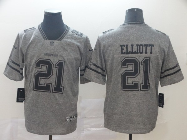 Men's Dallas Cowboys #21 Ezekiel Elliott Grey Limited Stitched NFL Jersey