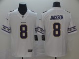 Men's Baltimore Ravens #8 Lamar Jackson White 2019 Team Logo Cool Edition Stitched Jersey