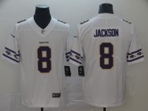 Men's Baltimore Ravens #8 Lamar Jackson White 2019 Team Logo Cool Edition Stitched Jersey