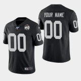 Men's Raiders Customized Black 100th Season With 60 Patch Vapor Limited Jersey