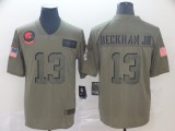 Nike Browns #13 Odell Beckham Jr. 2019 Olive Salute To Service Limited Men Jersey