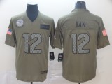 Nike Seahawks #12 Fan 2019 Olive Salute To Service Limited Men Jersey