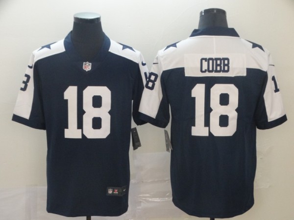 Nike NFL Dallas Cowboys #18 Cobb Blue Thanksgiving Vapor Untouchable Limited Jersey