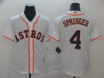 MLB Houston Astros #4 Springer White Game Mens Jersey
