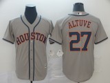 MLB Houston Astros #27 Altuve Grey Game Mens Jersey