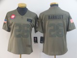 Women Nike Giants #26 Saquon Barkley 2019 Olive Salute To Service Limited Jersey