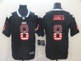 Nike Giants #8 Daniel Jones Black USA Flag Color Rush Limited Men Jersey