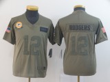 Youth Nike Packers #12 Aaron Rodgers 2019 Olive Salute To Service Limited Jersey