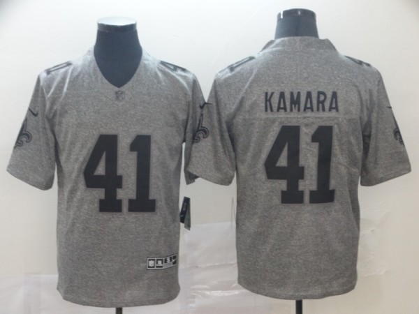 Nike Saints #41 Alvin Kamara Gray Gridiron Vapor Limited Men Jersey