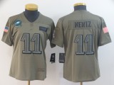 Women Nike Eagles #11 Carson Wentz 2019 Olive Salute To Service Limited Jersey