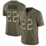 San Francisco 49ers #22 Matt Breida Olive/Camo Salute to Service  Limited Jersey