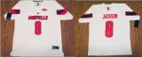NCAA Louisville Cardinals #8 Lamar Jackson College Football Stitched White Jersey