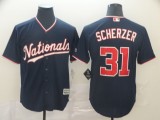 MLB Men's Washington Nationals #31 Max Scherzer Blue With Red Game Stitched Jersey