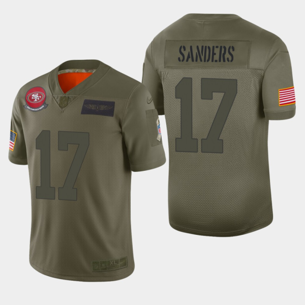 Men's San Francisco 49ers #17 Emmanuel Sanders 2019 Olive Salute to Service Limited Jersey