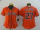Women MLB Houston Astros #27 Altuve Orange Game Jersey