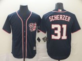 MLB Men's Washington Nationals #31 Max Scherzer Navy Game Jersey