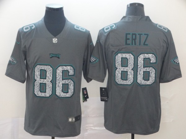 Men's Philadelphia Eagles #86 Zach Ertz 2019 Gray Fashion Static Limited Stitched Jersey