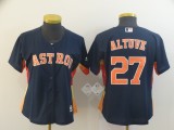 Women MLB Houston Astros #27 Altuve Blue Game Jersey