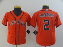 Youth Houston Astros #2 Bregman Orange Game MLB Jersey