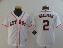 Youth Houston Astros #2 Bregman White Game MLB Jersey