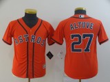 Youth MLB Houston Astros #27 Altuve Orange Game Jersey