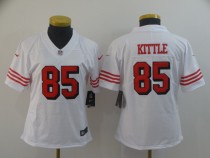 Women's Nike San Francisco 49ers #85 Kittle Rush Vapor Untouchable White Limited Jersey