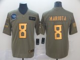 Men's Tennessee Titans #8 Marcus Mariota 2019 Olive/Gold Salute To Service Limited Jersey