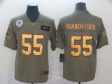 Men's Dallas Cowboys #55 Leighton Vander Esch 2019 Olive/Gold Salute To Service Jersey