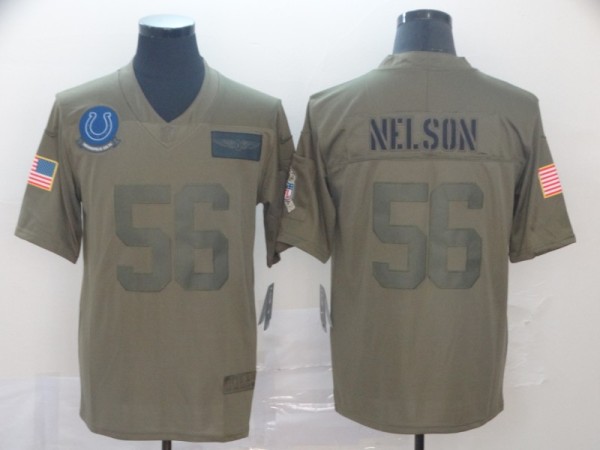 Men's Indianapolis Colts #56 Quenton Nelson 2019 Olive Salute To Service Limited Jersey