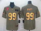 Men's Houston Texans #99 J.J. Watt Black 2019 Olive/Gold Salute To Service Limited Jersey