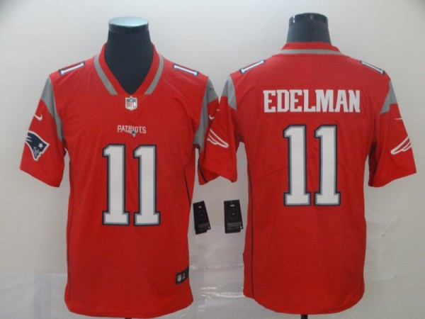 Men's New England Patriots #11 Julian Edelman Red Inverted Legend Jersey