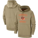 Nike Cincinnati Bengals Khaki 2019 Salute to Service Therma Pullover Hoodie